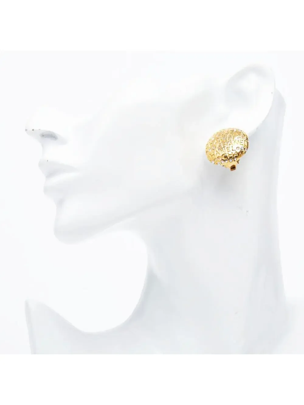 Chanel Earrings Rhinestone Gold-Tone #247018C58B